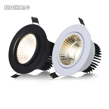 

Dimmable Led downlight COB Spot Light 7W 10W 15W 20W white shell black shell recessed Lights Bulbs Indoor Lighting
