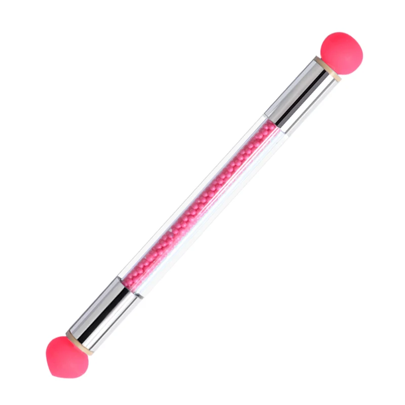 New Double-ended Silicone Sponge Nail Art Pen Glitter Transfer Stamping Blooming Painting Gradient Pen Manicure Nail Art Tool - Цвет: Красный