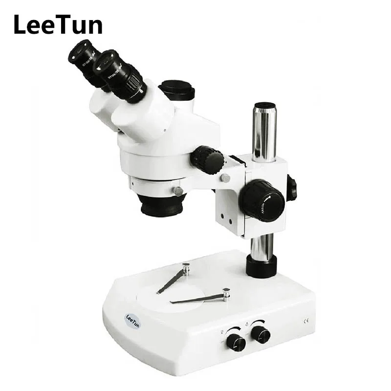 

LeeTun 7X-45X Zoom Illuminated Industrial Stereo Microscope 360 Degree Rotatable Trinocular Head for PCB Inspection Phone Repair