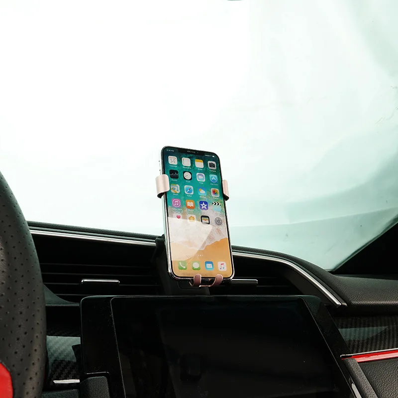 LHD! For Honda Civic 10th 2016-2020 Car Accessories Rotational Smartphone Holder Air Vent Sucker Bracket Stand | Автомобили и