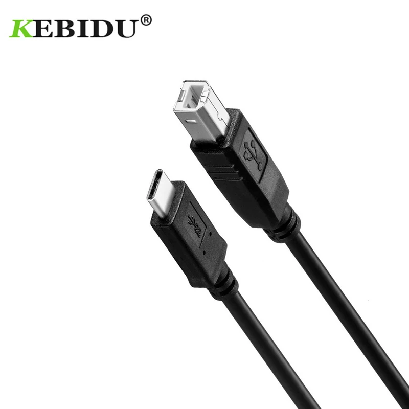

Kebidu USB-C USB 3.1 Type C Male Connector to USB 2.0 B Type Male Data Cable Wholesale for Cell Phone&Printer&Hard Disk