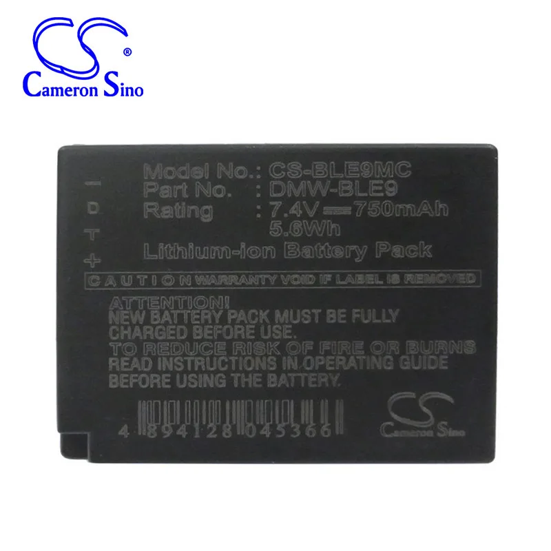 Аккумулятор Cameron Sino 750 мАч для PANASONIC DMC-GF3 GF3CT/R/K S6K DMW-BLE9 DMC-GF3W батарея камеры DMC-GF5 |