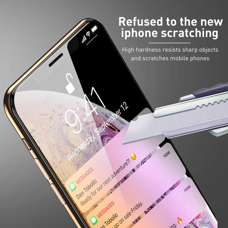 Закаленное стекло 9D Lovebay для iPhone 6 6s 7 8 Plus X XR XS Max защита экрана полное покрытие