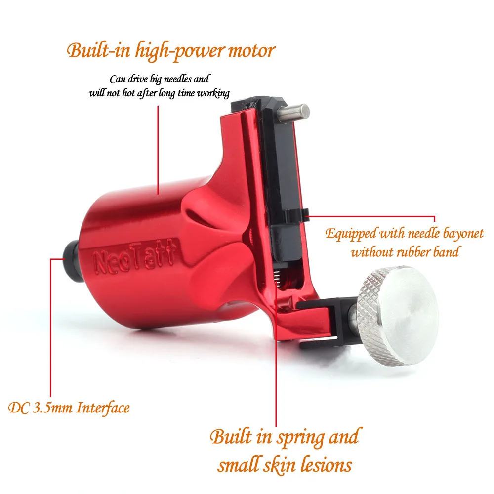 Высокое качество тату оборудование роторная татуировка машина Регулируемый пистолет сильный 10 Вт Мотор 8000r/m мощный ход привода прямой RCA
