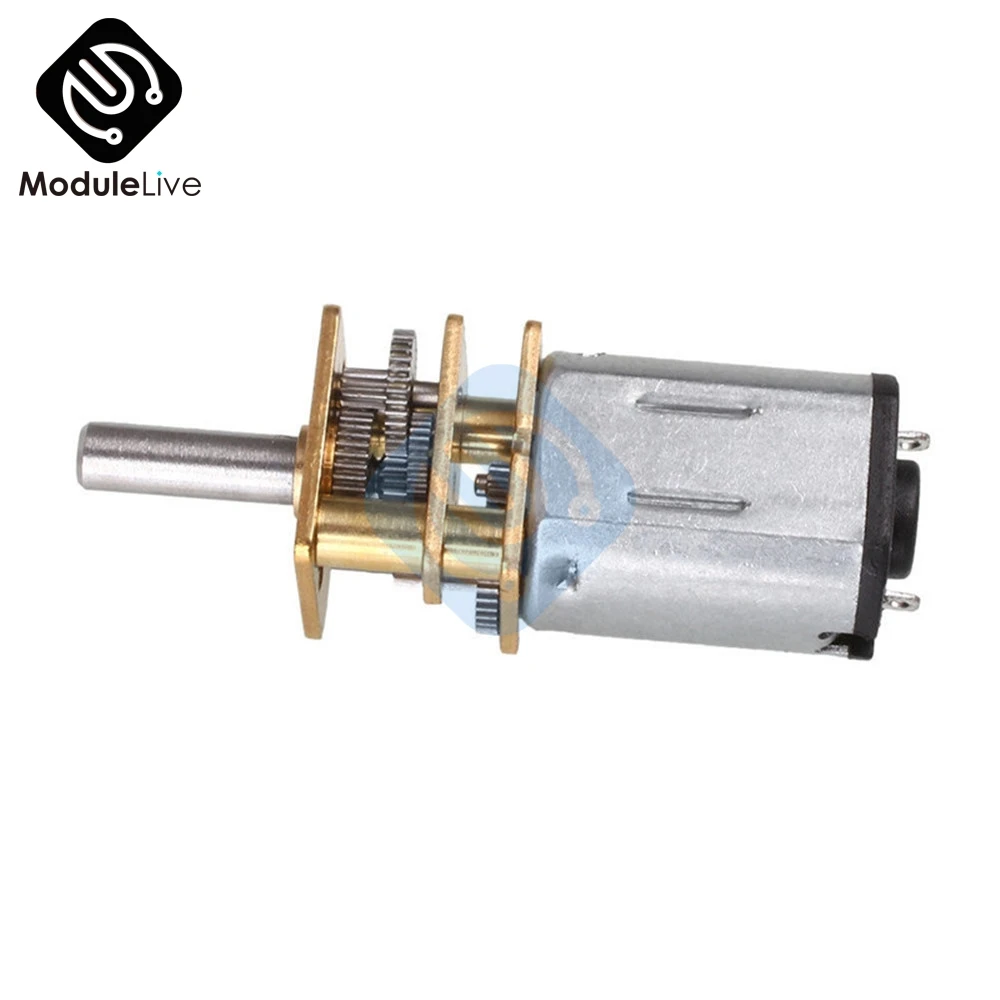 2PCS DC 6V 30RPM Micro Speed Reduction Gear Motor with Metal Gearbox Wheel F