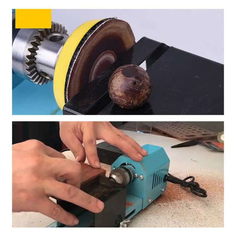 

150W Mini Wood Lathe Beads Grinding and Polishing Machine DIY Woodworking Buddha Pearl Lathe Machine Tools