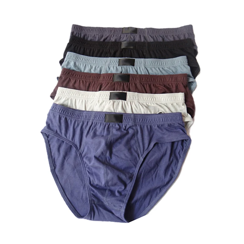 

Plus Size Solid Men Briefs 100% Cotton Mens Bikini Underwear Panties XXL/XXXL/4XL Breathable Sexy Cueca Masculina 2019 New
