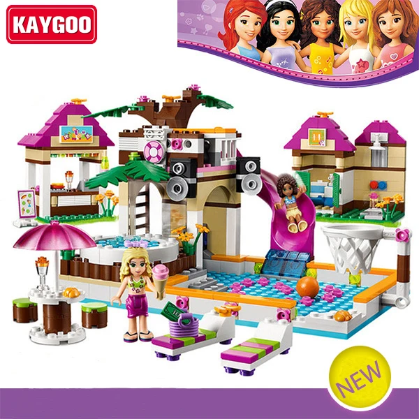 

Kaygoo Building Blocks Set Friends 442pcs Figures DIY Swimming Pool Brinquedos Bricks Toys for Girls 10160
