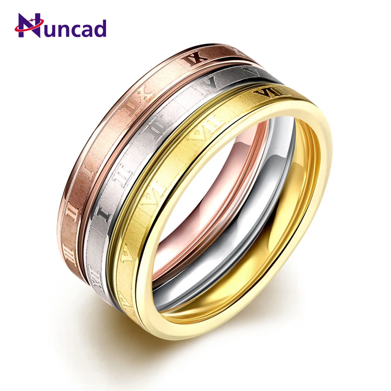 Nuncad Fashion Wedding Jewelry 3 Pieces Ring Male Female Gold