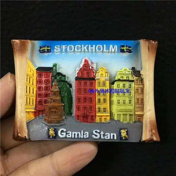 Stockholm, Швеция, туристический Мемориальный холодильник, магнит из смолы, 3d магнит-наклейка на холодильник, сувенир для путешествий, кухонные украшения для дома