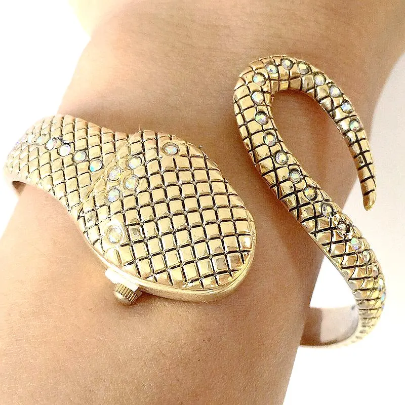 

2017! New! Snake Bangle Watches Women Fashion Bracelet Watch Vogue Girls Brand Quartz Clock Religios Reloj Montre femme GD-022