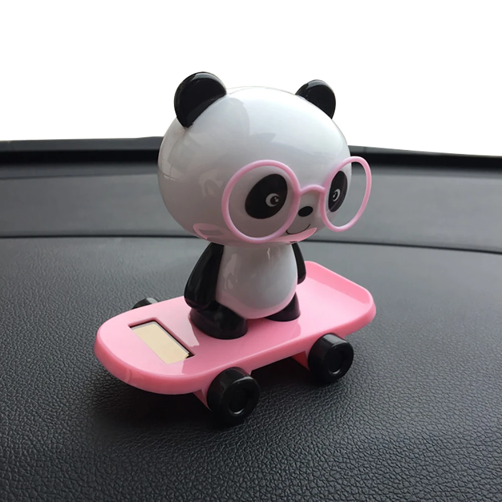 Милый солнечный автомобиль приборной панели домашний стол Декор Танцующая панда качающаяся игрушка подарок - Название цвета: Розовый