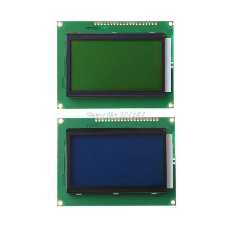 

12864 128x64 Dots Graphic Yellow Green/Blue Color with Backlight LCD Display Module ST7920 Parallel Port Diy Kit MAR22 Dropship