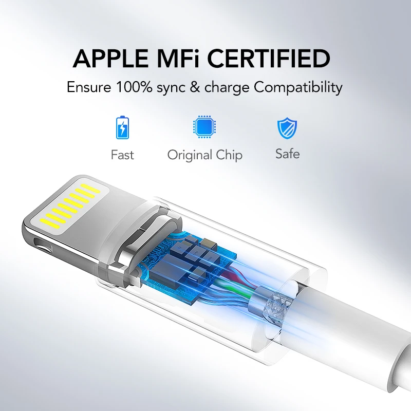 Зарядное устройство USB Ugreen 5 В 2 1 А MFi кабель для iPhone Xs Max XR быстрое зарядное X 8 7