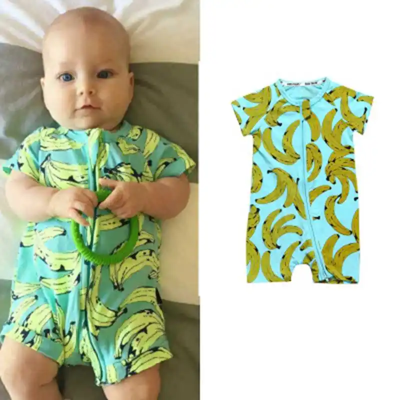 2018 Summer Newborn Baby Boy Romper Short Sleeve Jumpsuit Bamboo