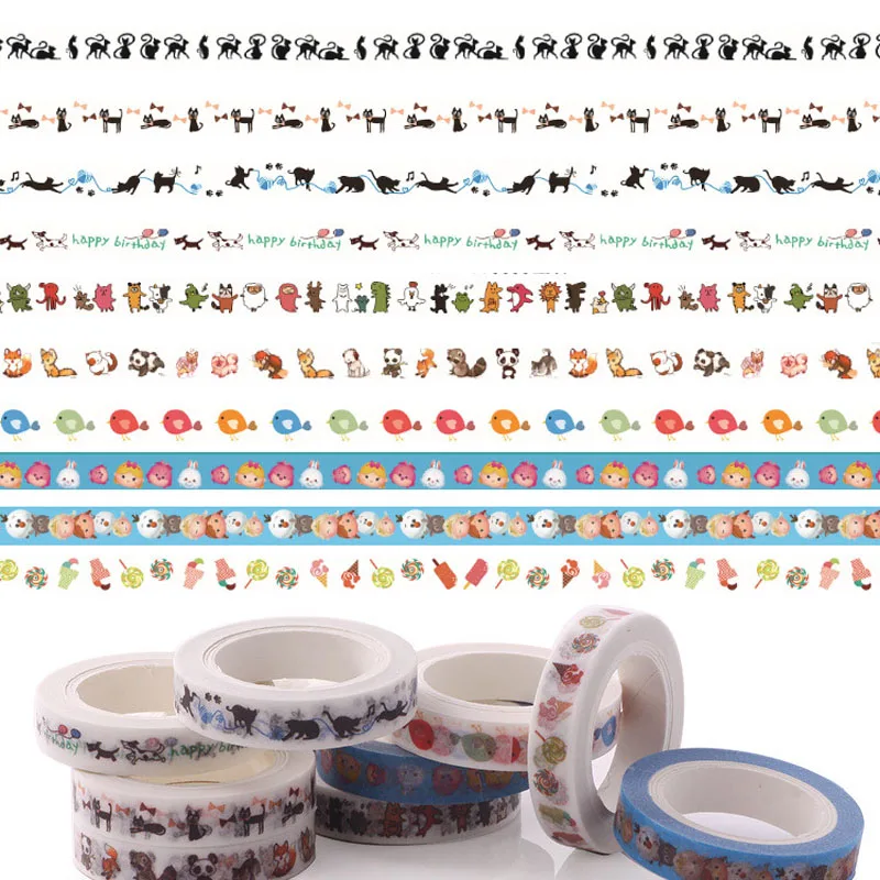 

Japanese Cartoon Adhesive Washi Tape Anime Fox Cat Cute Kawaii Washitape Wash Papeleria School Stationery Store Kawai Stationary