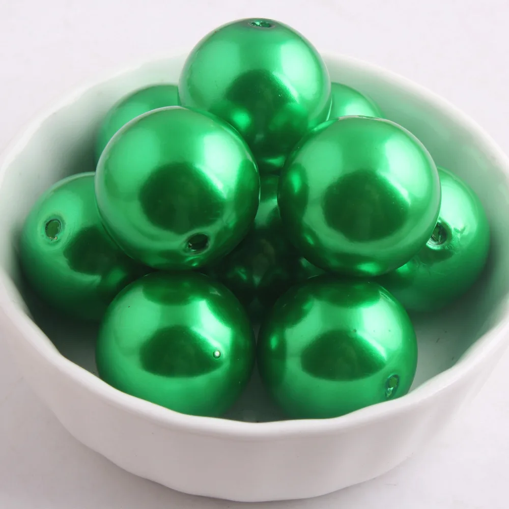 

Kwoi vita A74 Dark Green Chunky Fashion 20mm 100pcs a lot ,Loose Imitation Plastic Pearl for Chunky Beads Jewelry