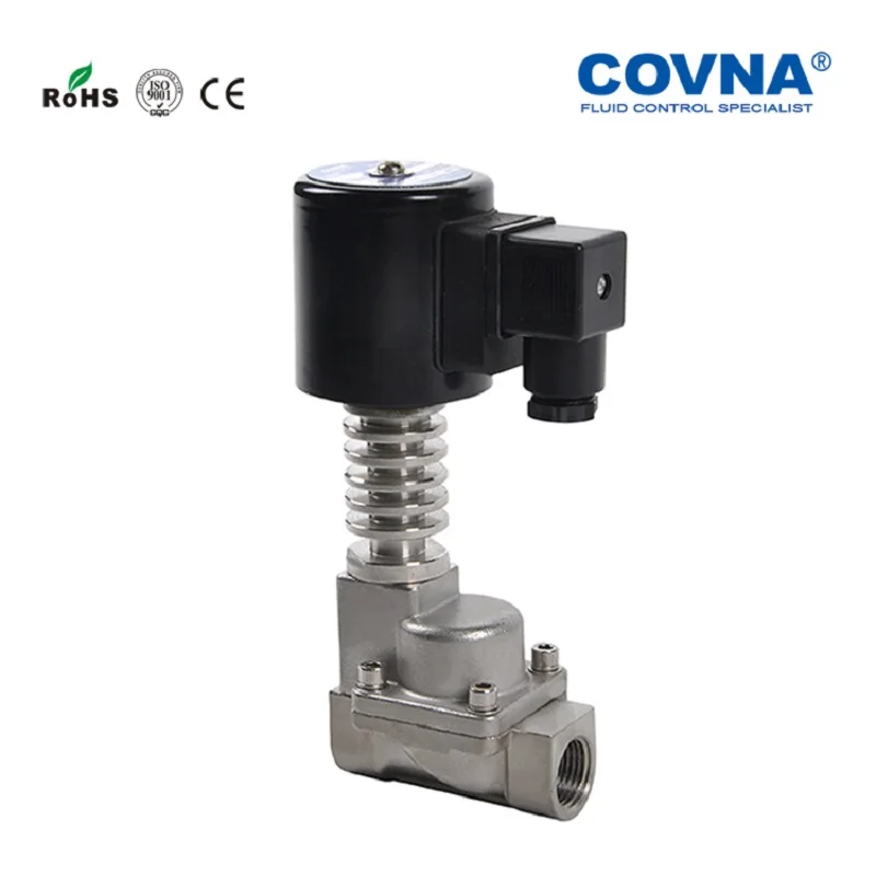 DN15 высокая температура N/C NPT из нержавеющей стали с резьбой электромагнитный клапан DC24v