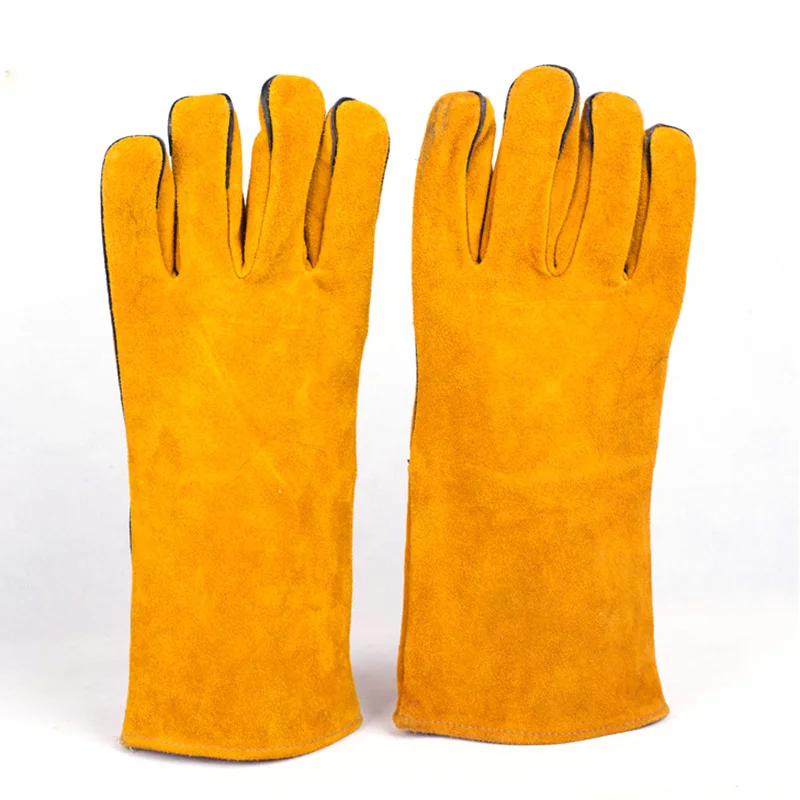 

New Welding Gloves Cowhide Electric Leather Welding Protective Gloves Fire High Temperature Protection Workplace Safety