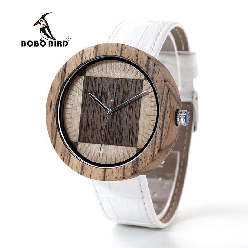 BOBO BIRD Round Male Zebra Wooden Watches Men Craft Top Brand Designer Curren China Supplier Saat Erkekler