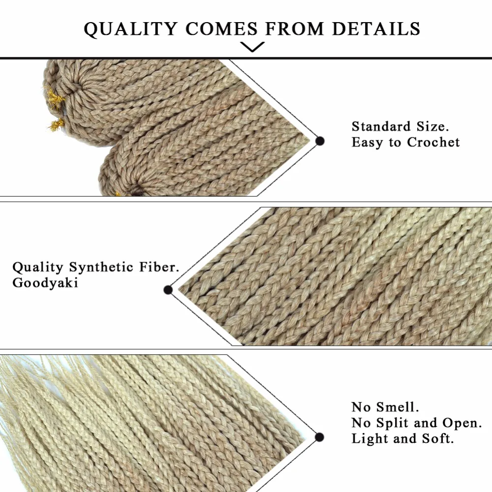 Chorliss Box Braids Crochet Hair Extensions Ombre Braiding Hair Bulk Crochet Braids Blonde Grey Bug Synthetic Extensions