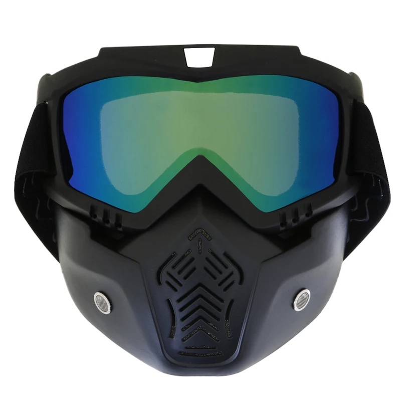 Очки для мотокросса, очки для лица, Пылезащитная маска со съемными мотоциклами - Цвет: Colorful