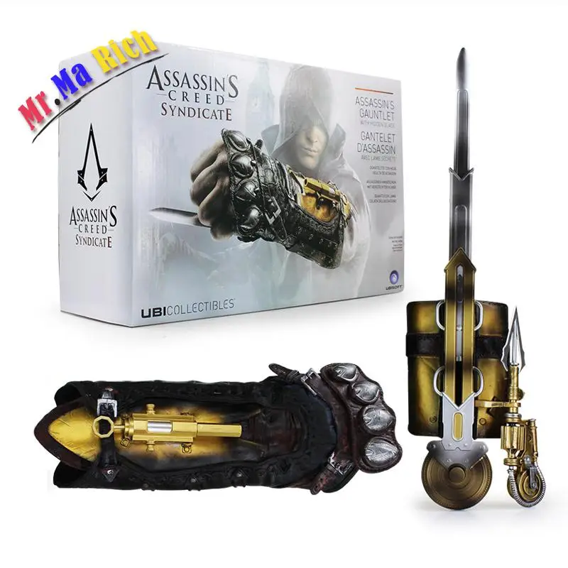 Assassin's Creed Syndicate Gauntlet With Hidden Blade Avec Lame Secrete Cosplay Weapons Pvc Action Figure Model Toy 36cm Assassin's Creed Syndicate Gauntlet With Hidden Blade Avec Lame Secrete Cosplay Weapons Pvc Action Figure Model Toy 36cm