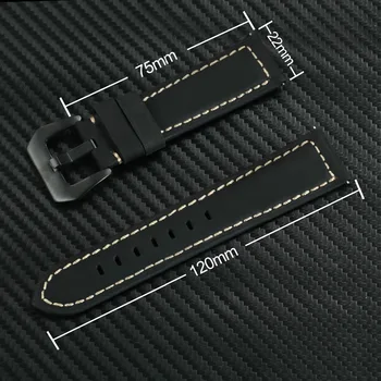 

Fashion Luxury Crazy Horse Leather Strap Buckle Men Watch Replacement Accessories Genuine Leather Band Lugs 22mm24mm Black/Brown