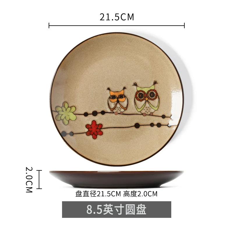Креативная керамическая настенная тарелка, окрашенная вручную диск, домашнее украшение блюда, подвесная тарелка, тарелка для стейка, керамическая тарелка для ресторана - Цвет: 8