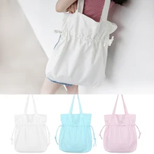 Холщовая Сумка для покупок, большая женская сумка на плечо, дизайнерская сумка на шнурке, многоразовая сумка для покупок, Зеленая Складная Женская пляжная сумка