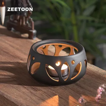 

Creative Hollow Warm Tea Stove Warmer Ceramic Teapot Base Holder / Teaware Accessories Candle Heating Tea Coffee Heater Light