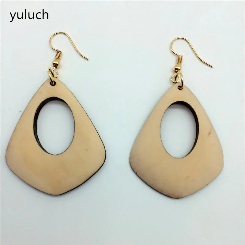 

new design personality hollow latest good quality wood earrings jewelry pair 2016