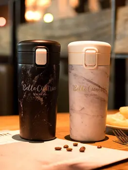 

2019 new Portable Coffee Thermal Cup Female Student Korean Edition Fresh Literature and Art Creative Trend Water Cup Bottle