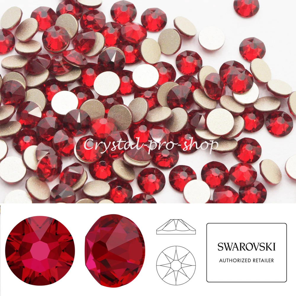 Новинка 2019 20 элементов Swarovski Scarlet (276) ss14 (3 5 3 6) мм (без горячей фиксации) красные