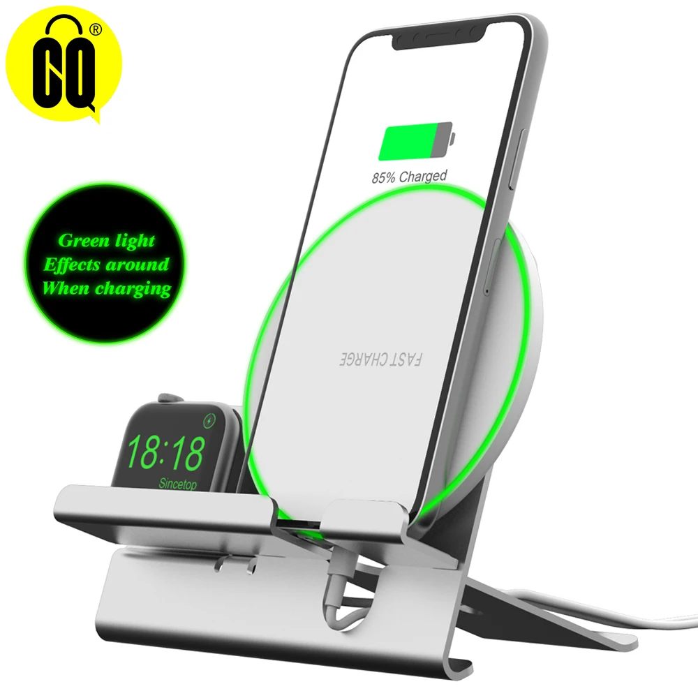 

2 in 1 Desktop Fast Wireless Charger,10W wireless Chargingr For iPhone Xs Max XR X For Samsung Galaxy S8