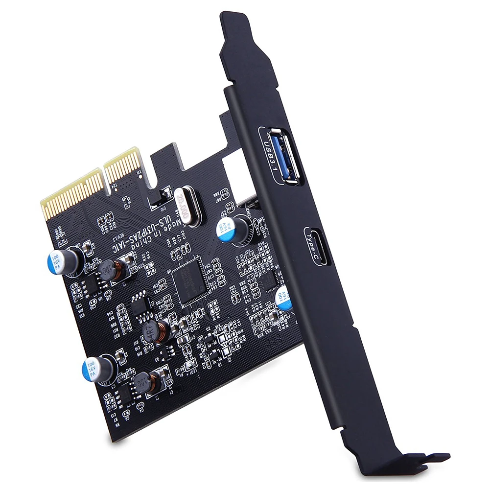 2 порта Внешний USB 3,1 (10 Гбит/с) PCI Express Card tp 1 X Тип C и 1 x порт типа A