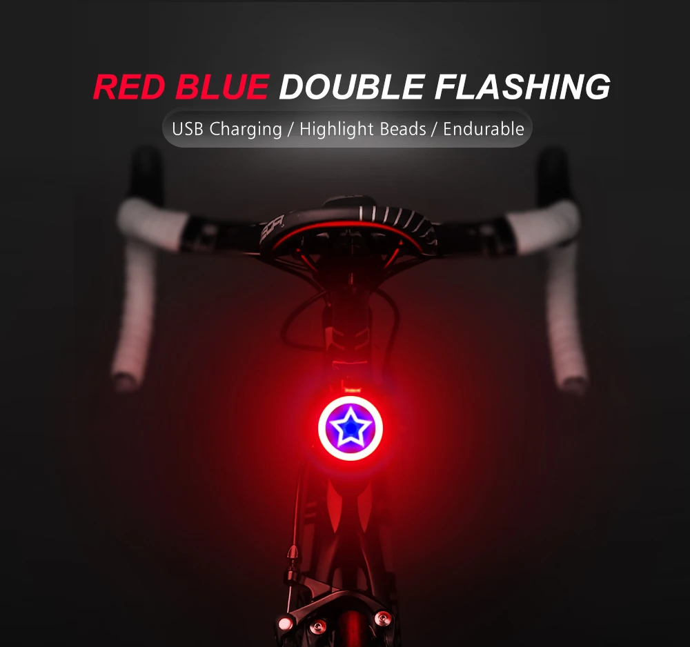 Top Novelty CoolChange Bicycle Light Cycling Bike Taillight LED Rear Light USB Rechargable Warning Lamp Safety Night Riding Light 0