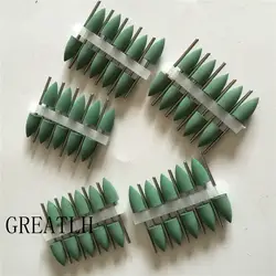 50 шт. зубные зеленый силиконовый резиновые полировальные боры Смола Mid-Coarse