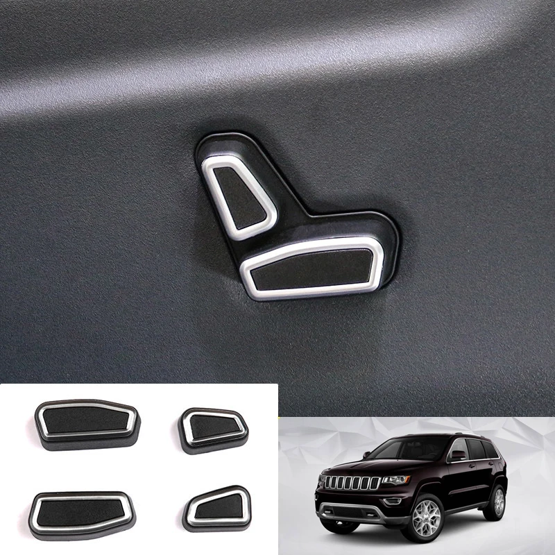 Для Jeep Grand Cherokee 2011-2018 авто внутренняя автокресло Кнопка регулировки крышка Стикеры 4 шт. автомобиль для укладки аксессуары