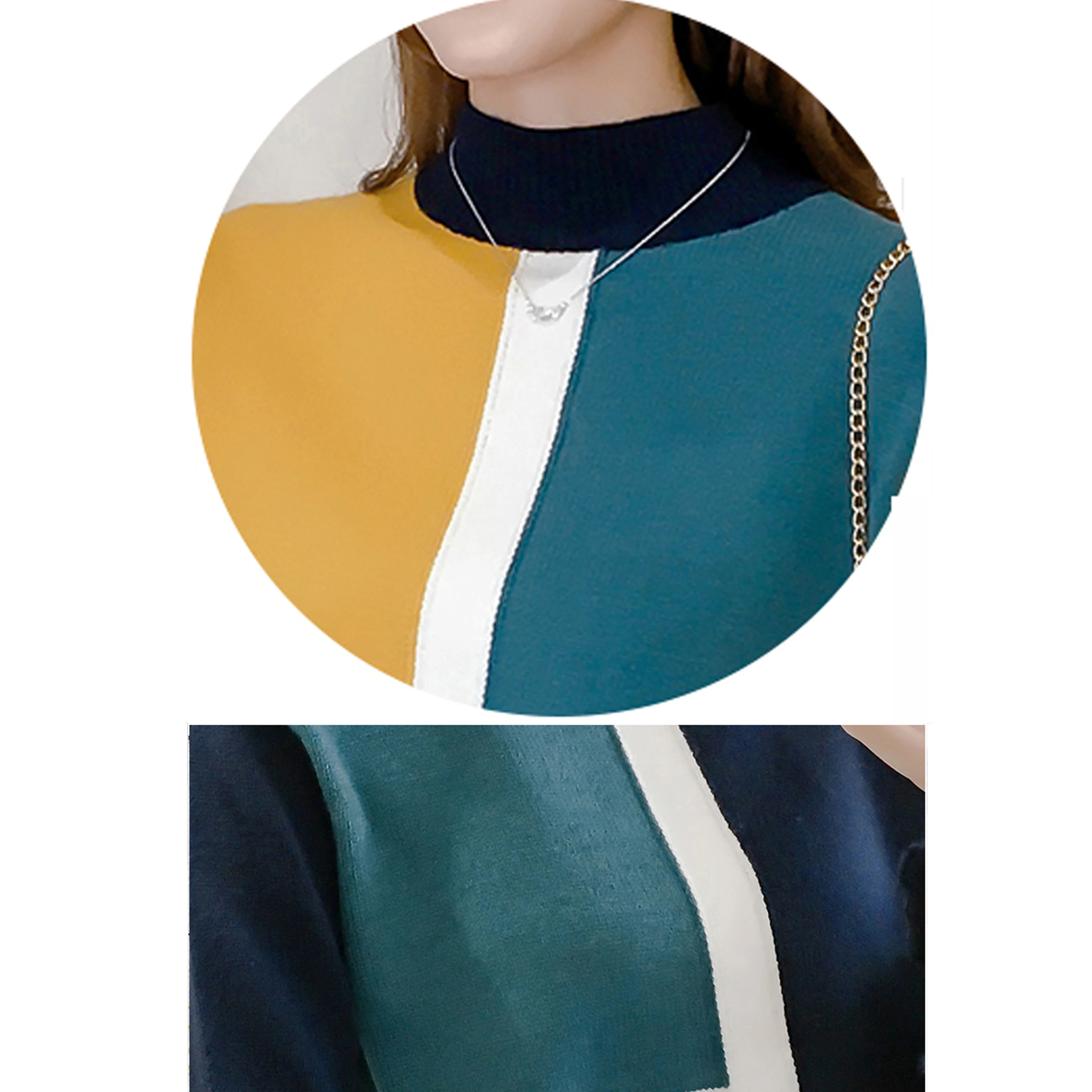 Half turtle neck yellow striped long sleeve sweater Women 2018 new Autumn Winter Korean version short bottom sweater top 185J2 Half turtle neck yellow striped long sleeve sweater Women 2018 new Autumn Winter Korean version short bottom sweater top 185J2
