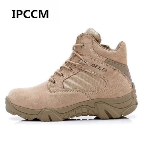 

IPCCM High-quality Autumn Winter Military Tactical Boots Round Toe Men Desert Combat Boots Outdoor Mens Leather Army Ankle Boots