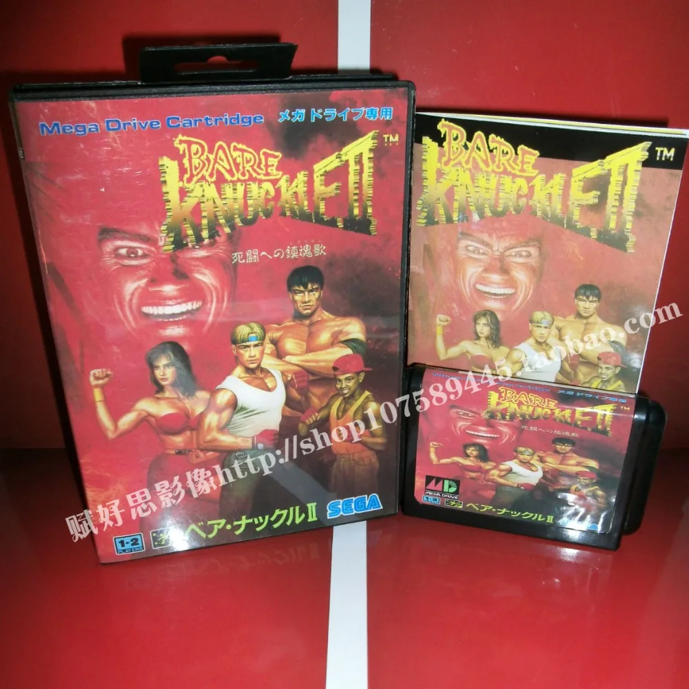Sega MD игра голые костяшки II 2 с коробкой и руководством для 16 бит игровой картридж