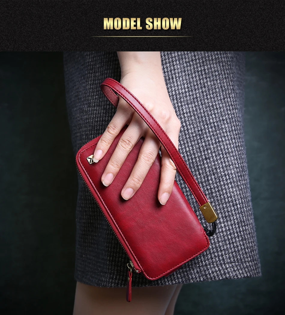 PU Wallet Case For iPhone 6 6S 7 Plus Leather Cover Zipper Handbag (15)