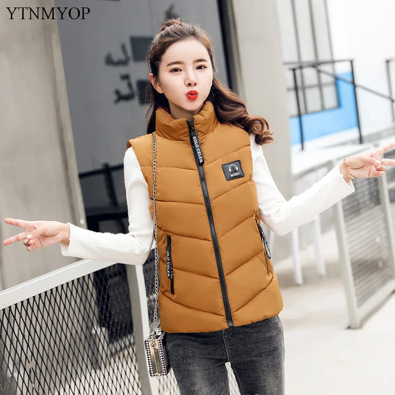 Goedkoop YTNMYOP Merken Nieuwe Beneden Katoenen Vest Vrouwen Winter Korte Vest Bovenkleding Mouwloze Jas Jas Student Herfst Katoen Vesten