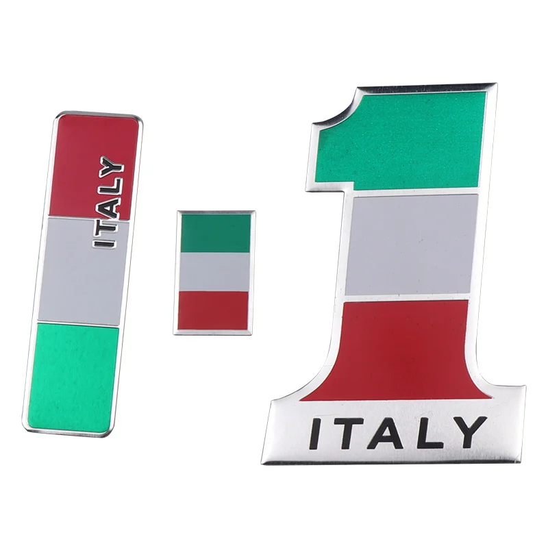 3D Metal Italy Flag Emblem Badge Car Styling Sticker Decal for Ferrari Maserati Lamborghini Alfa Romeo Fiat Chevrolet Honda