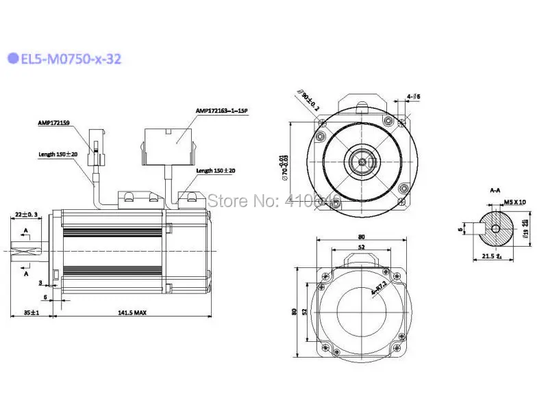 Leadshine 750 Вт 220 В ac Серводвигатель ACM8008L2H-60-B EL5-M0750 nema 32 Оправа Max 5000 об./мин. и 7.2 нм крутящий момент