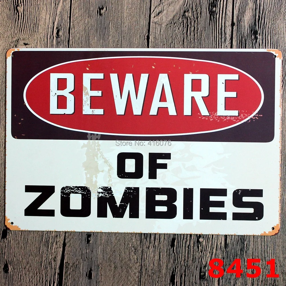 Baru Kedatangan Kata Kata Lucu Menyadari Zombie Gaya Vintage Tin Baru Kedatangan Kata Kata Lucu Menyadari Zombie Gaya Vintage Tin
