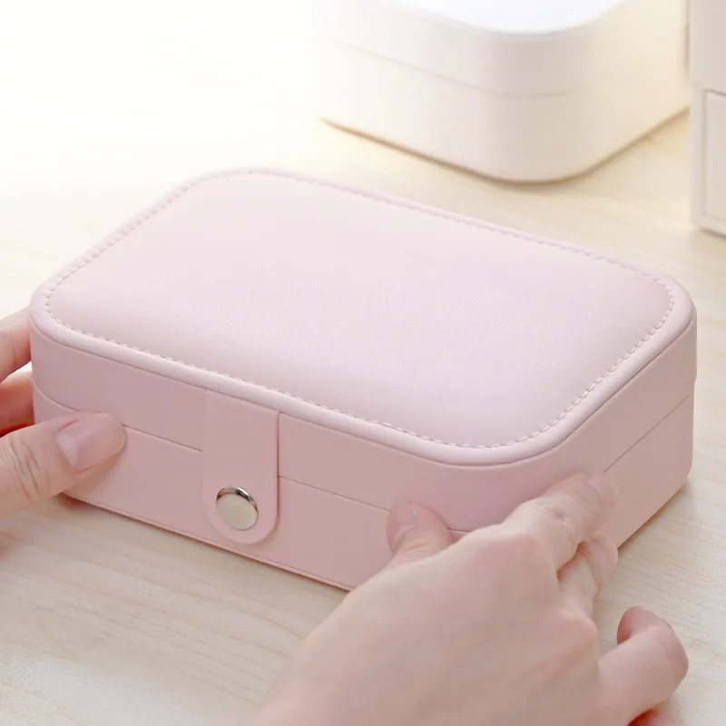 Casegrace Girl PU Leather Jewelry Box and packaging Ring Display Case Portable Jewelry Organizer Travel for Necklaces Earrings