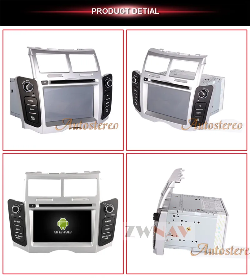 Sale Android 8.0 8 Core RAM 4GB ROM 32GB Car Screen Radio For Toyota Yaris 2005-2011 Black Car DVD Player GPS Navigation Doble DIN 12