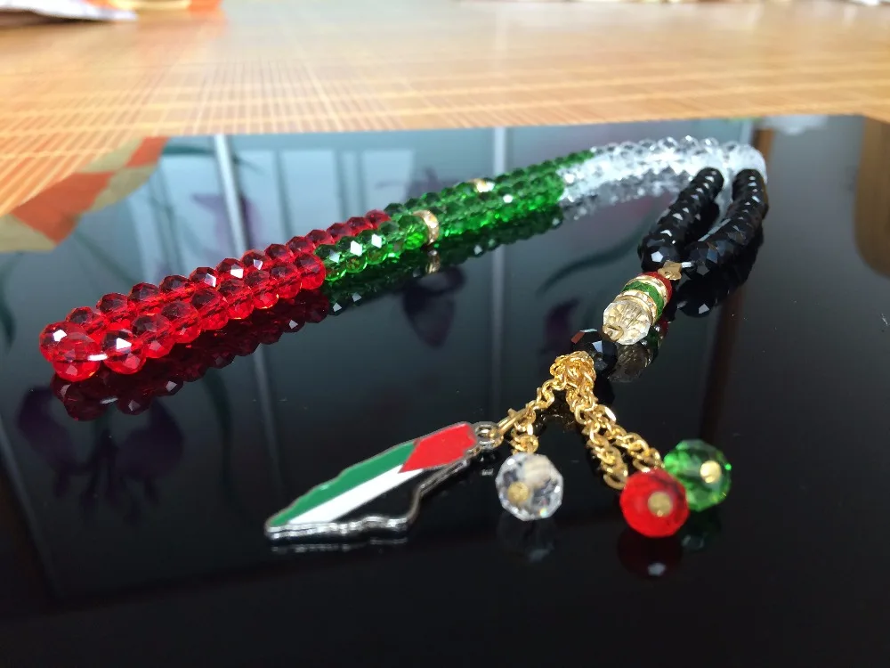 Палестина арабский флаг цвет 99 tesbih Молитвенные Четки из бусин tasbih мусульманский